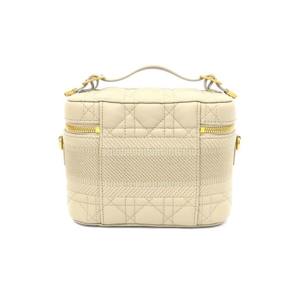 Dior Lambskin  Beige Small Vanity Bag Christian 2WAY - Picture 1 of 10